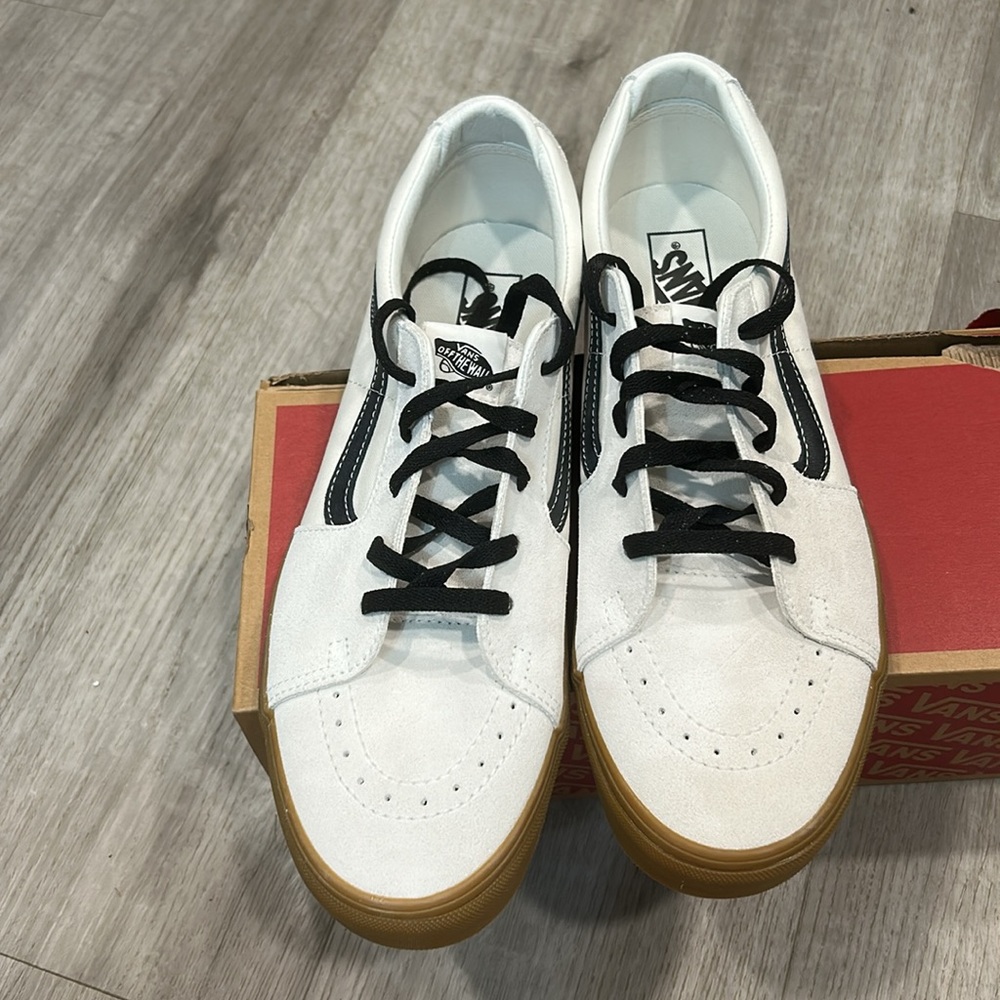 New Men’s sneakers VANS SK8-LOW SHOES - GUM BLANC DE BLANC White/Black Size 13 - Picture 3 of 7